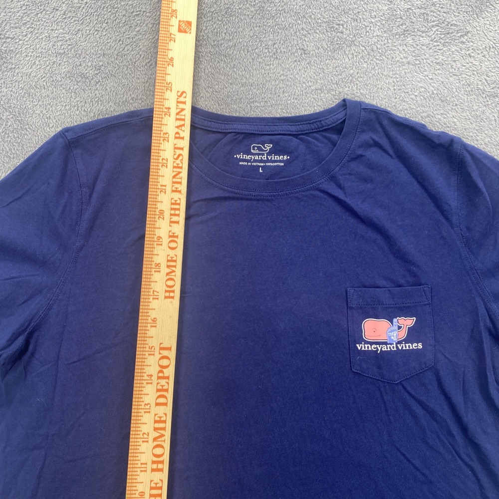Vineyard Vines Pocket Tee Womens Large Navy Blue Football Game Day Whale Logo - Picture 6 of 8
